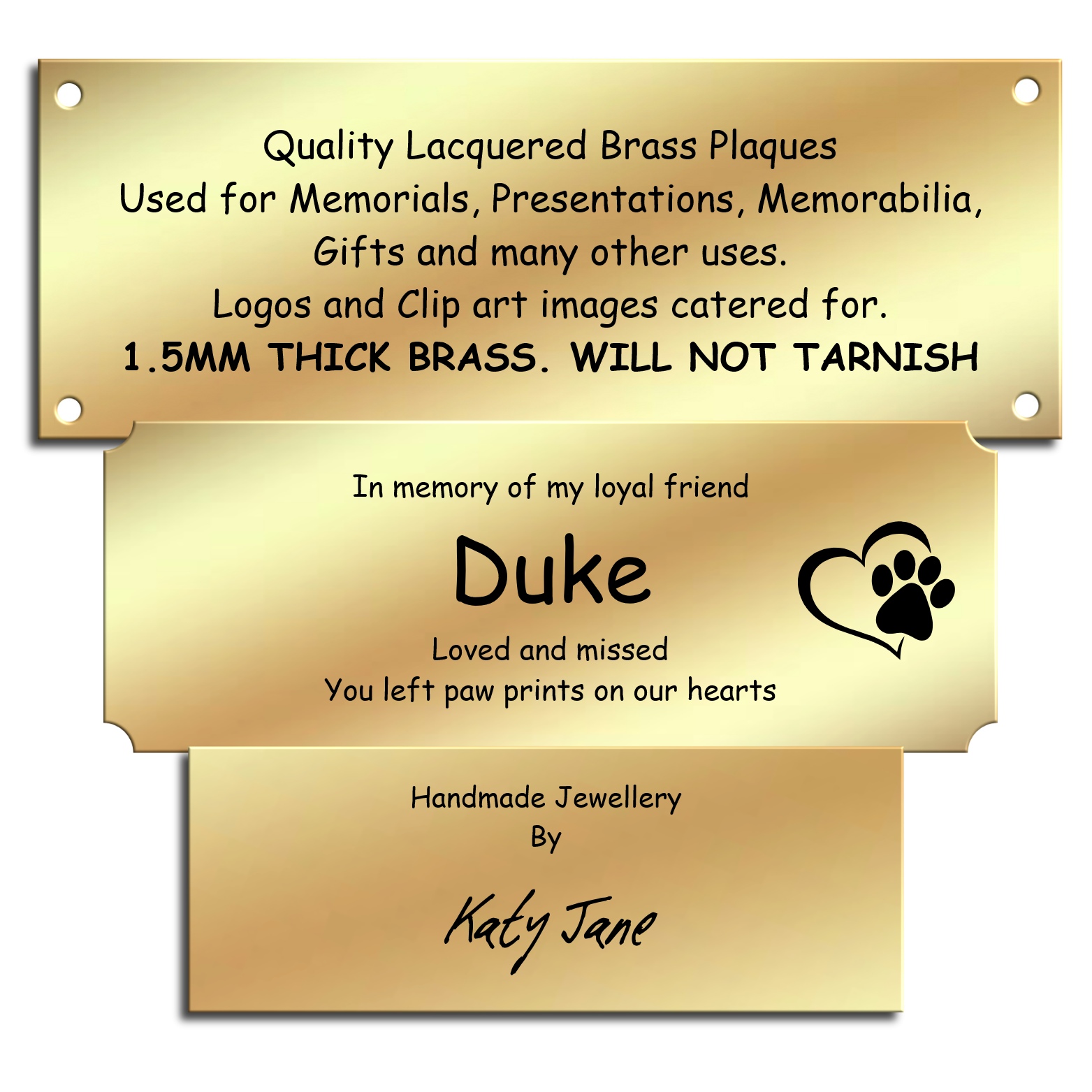 Brass Plaques and Signs Custom Engraved